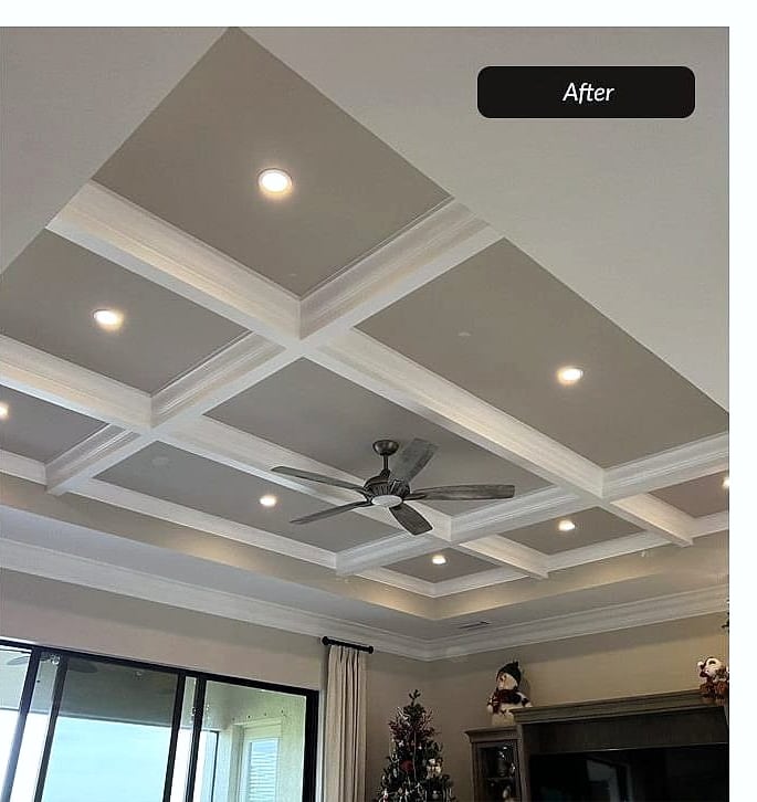 After: coffered ceiling