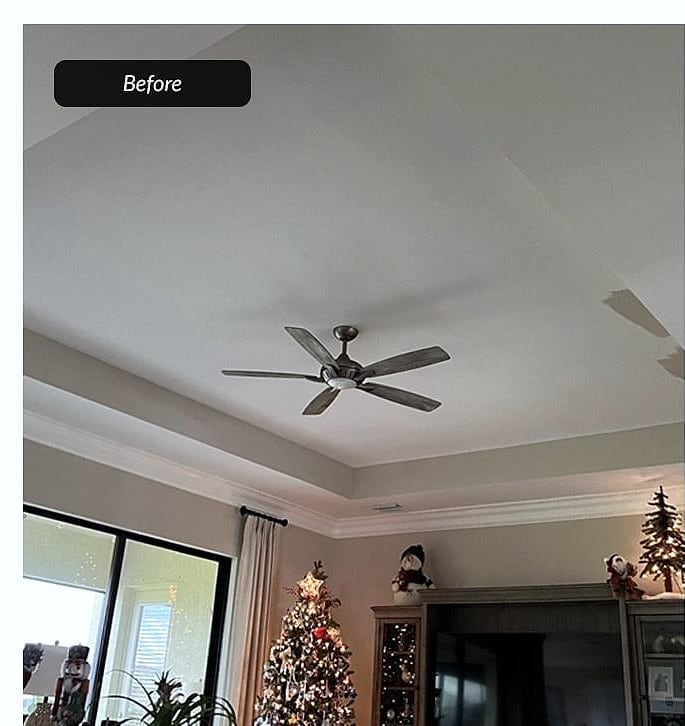 Before: coffered ceiling