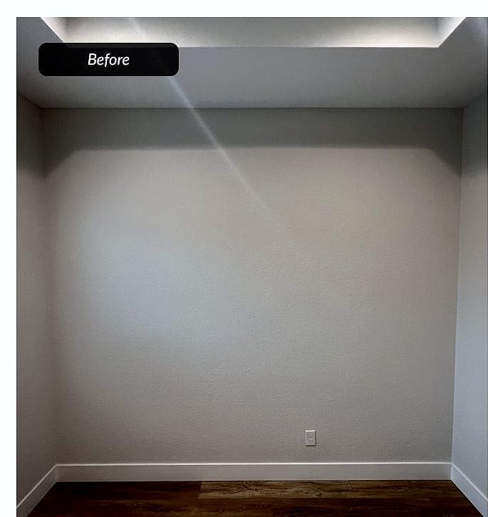 Before: chevron wall paneling