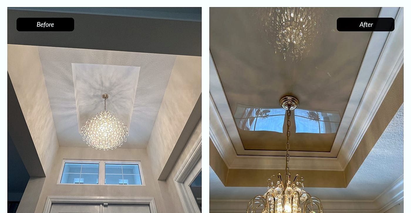 Before and after: tray ceiling detail