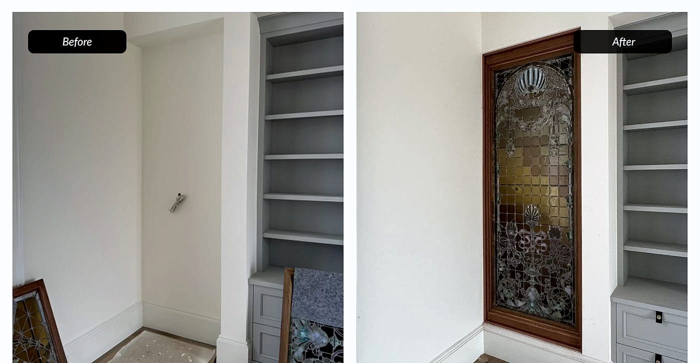 Before and after: built-in bookcases