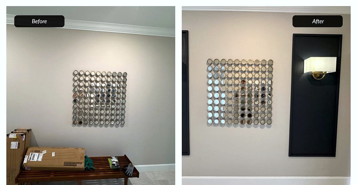 Before and after: accent wall panel