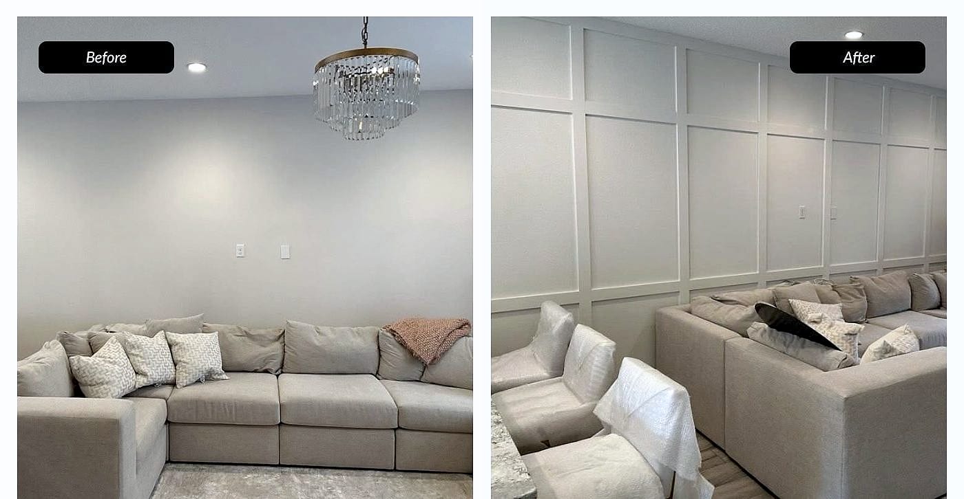 Before and after: board and batten wall